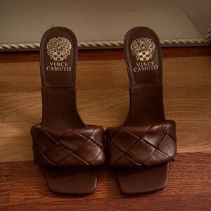 Vince Camuto Brown Woven Sandals
